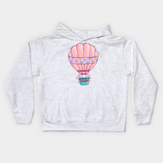 Air Balloon in The Skies Kids Hoodie by Renzo's Cauldron